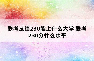 联考成绩230能上什么大学 联考230分什么水平